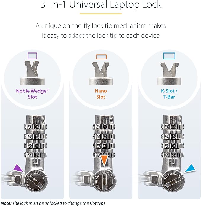 StarTech.com 25-Pack Universal Laptop Lock 6.6ft, Serialized Security Cable - Image 4