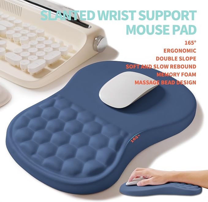 2-in-1 Ergonomic Set, Wave Rise Keyboard Wrist Rest and Massage Bulge Slope - Image 3