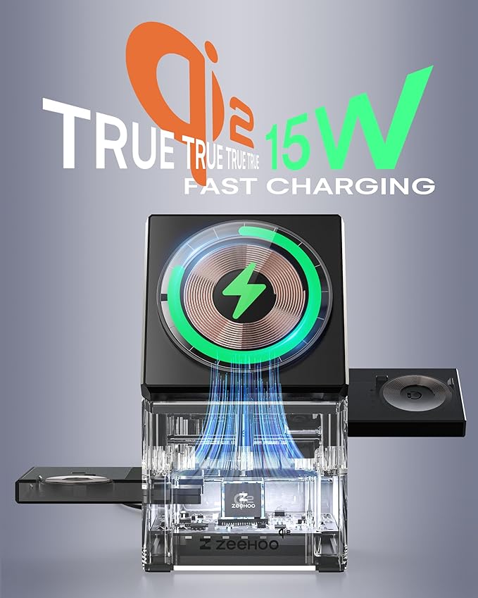 ZEEHOO iPhone Charging Station, 3 in 1 Charging Station - Image 2