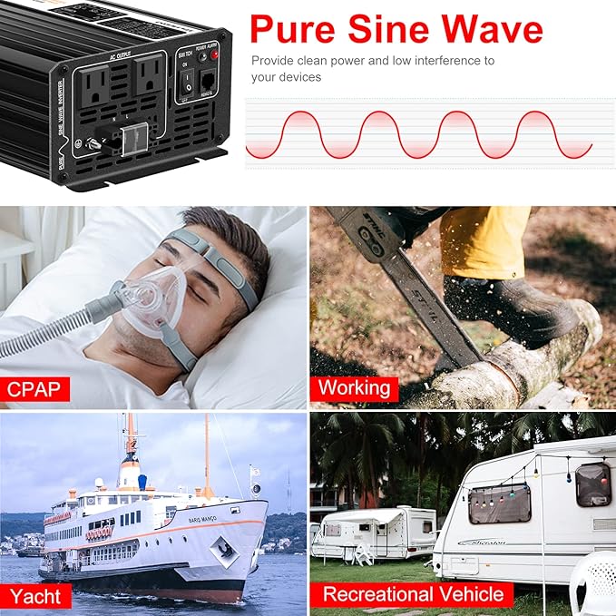 Xijia 2000W Pure sine Wave Power Inverter dc 12v to 110v/120V ac 60HZ - Image 9