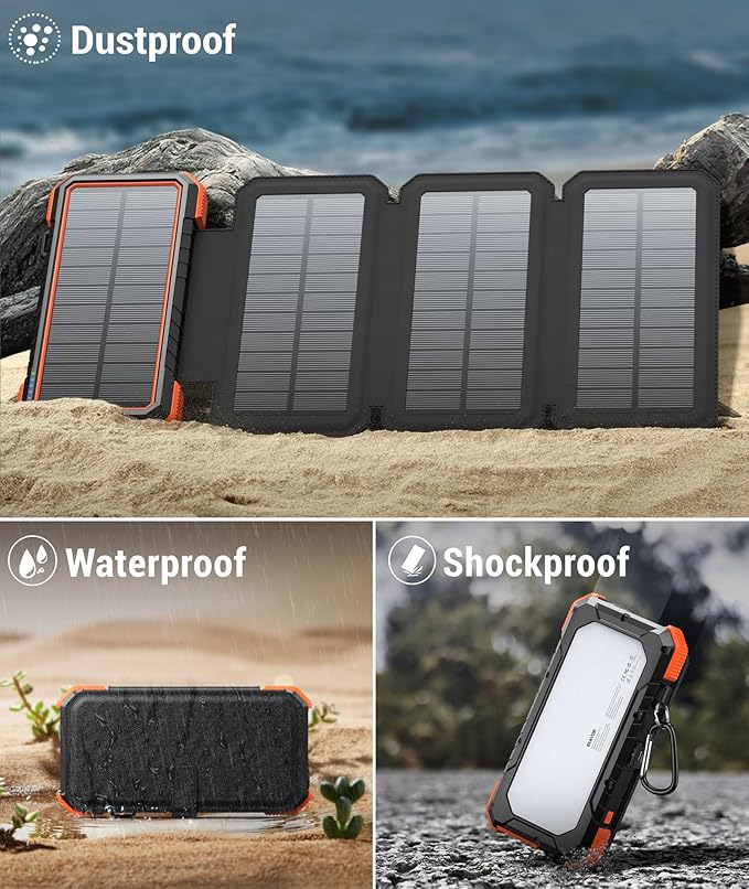BLAVOR Solar Charger Power Bank, PD 18W Fast Charging 20000mAh Battery Pack - Image 6