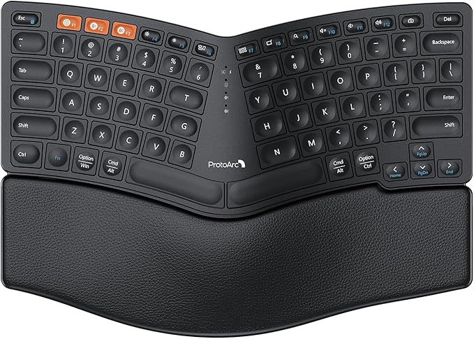ProtoArc Bluetooth Ergonomic Keyboard, EK04 Mini Compact Wireless Ergo Keyboard by ProtoArc