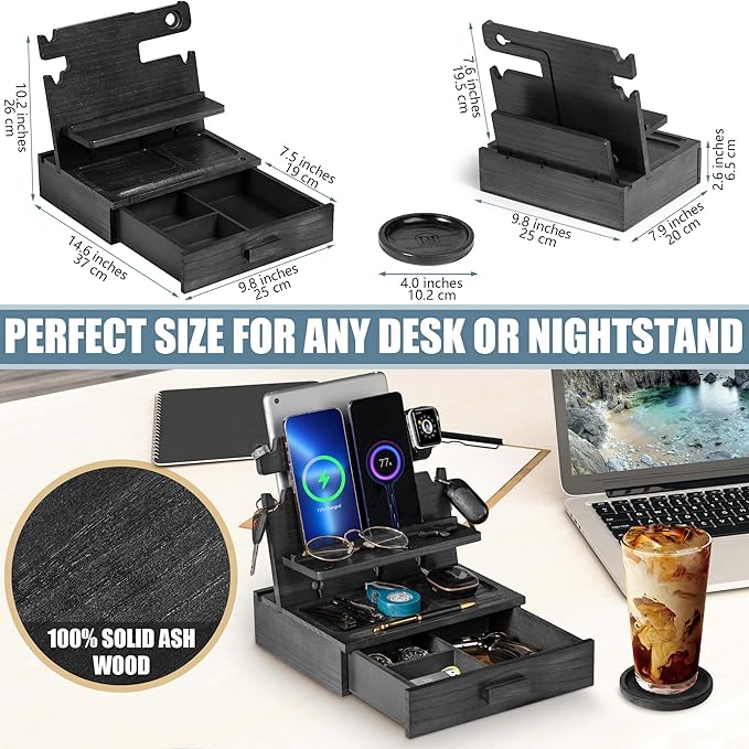 Black Wood Phone Docking Station - Image 5