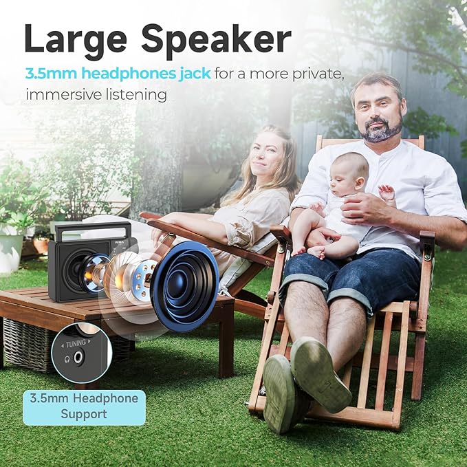 PRUNUS J03C AM FM Radio Portable USB or AA Battery Operated - Image 7
