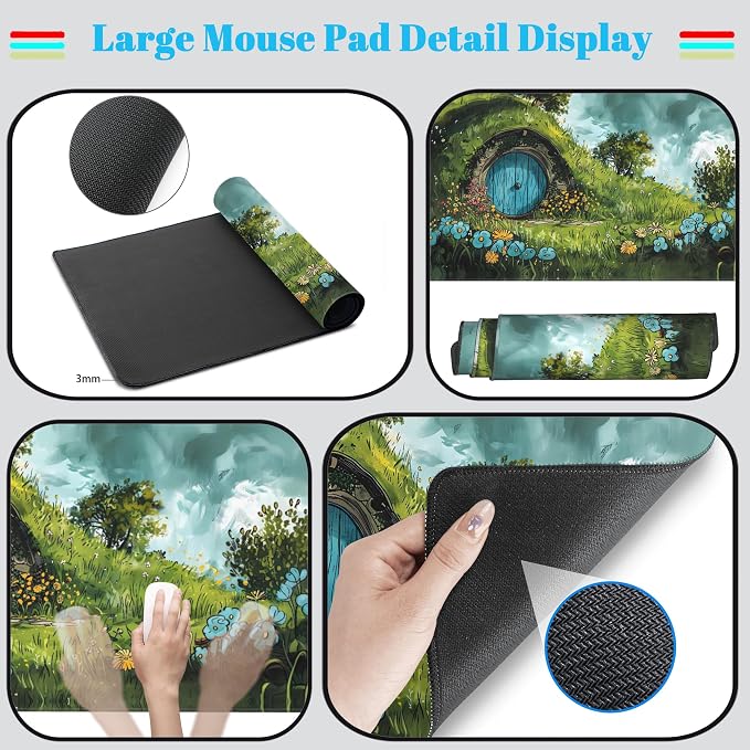 Cute Landscape Cartoons Desk Mat Aesthetic Gaming Mouse Pad XXL Large Extended - Image 4