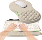 2-in-1 Ergonomic Set, Wave Rise Keyboard Wrist Rest and Massage Bulge Slope by KUOSGM