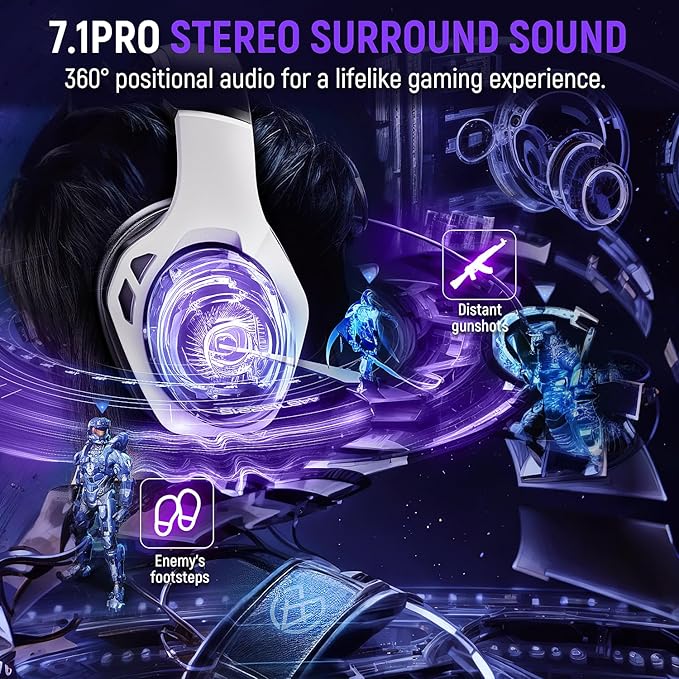 2.4GHz Wireless Gaming Headset for 40Hr+, Gaming Headphones for Ps5 - Image 3