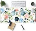 Gaming Green Desk Mat Desk Mouse Pads Purple Blue Pink Floral Mouse Pad Large by TENG+DA+QING