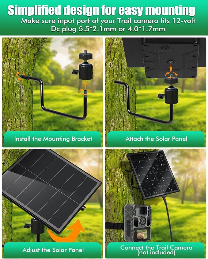 KEPEAK Solar Panel for Trail Camera - 6000mAh Battery - Image 4