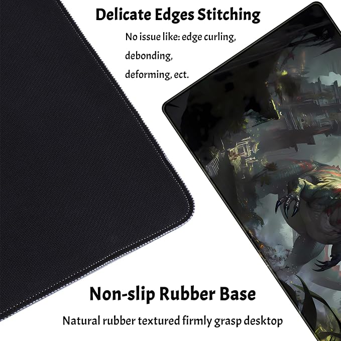 Goth Large Gaming Mouse Pad XXL Retro City Desk Mat, Office Desk Decor Desk Pad - Image 3