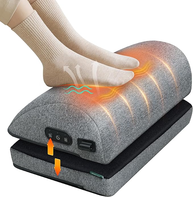 Snailax Heated Foot Rest Under Desk at Work, Ergonomic Footrest by Snailax