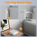 Surge Protector Power Strip, TESSAN Flat Plug Extension Cord - Image 3