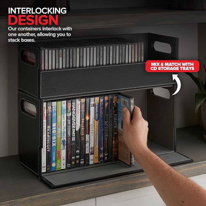 Stock Your Home DVD Storage Box, Movie Shelf Organizer - Image 6