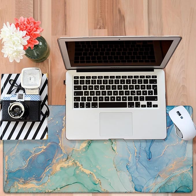 Gaming Desk Pad Large Extra Length Fluid Art Marble Mouse Pad Keyboard Laptop - Image 6