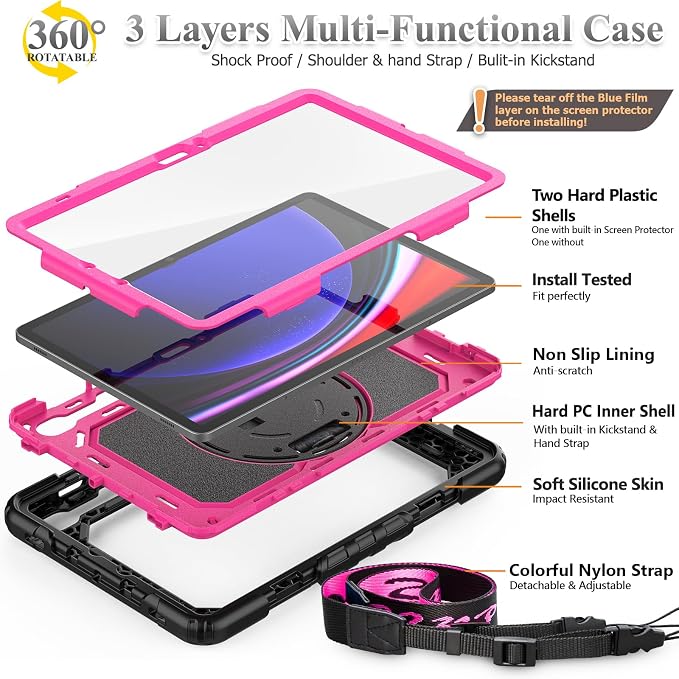 SEYMAC stock Case for Samsung Galaxy Tab S10 FE / S9 / S9 FE 5G Tablet Case - Image 7