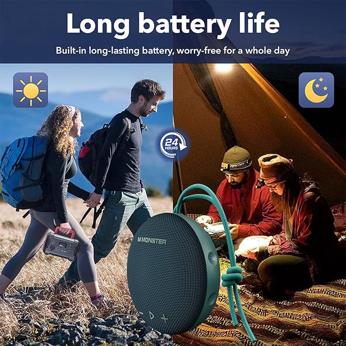 Monster Bluetooth Speaker, IPX8 Shower Speaker Waterproof, Extra Long Playtime - Image 6