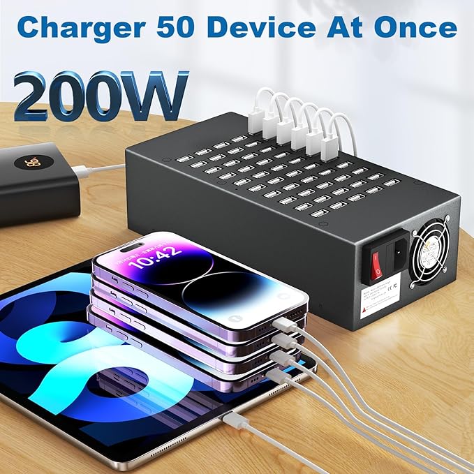 50 Port 200 Watt USB Charging Station, USB Fast Charger - Image 2