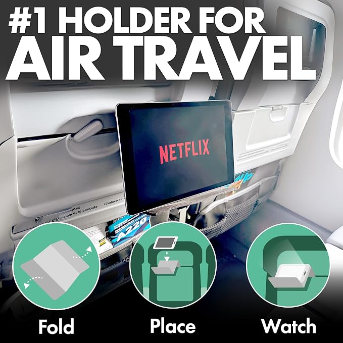 Airplane Tablet Holder, Extra Large 12x7” Flexible Cell Phone and Tablet Holder - Image 2