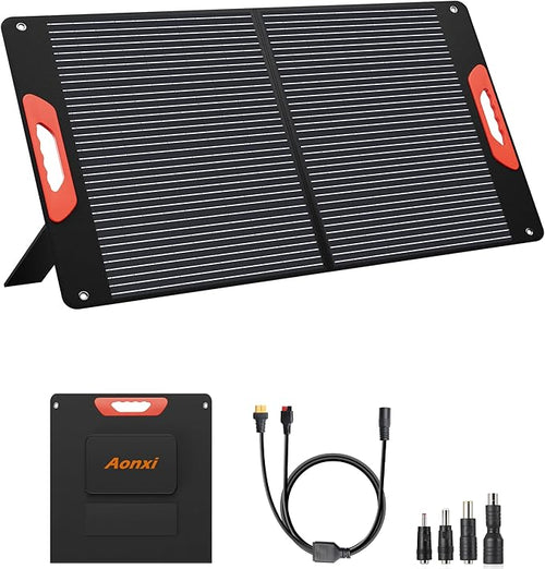 120W Portable Solar Panels for Power Station, 120 Watt ETFE Monocrystalline by Aonxi