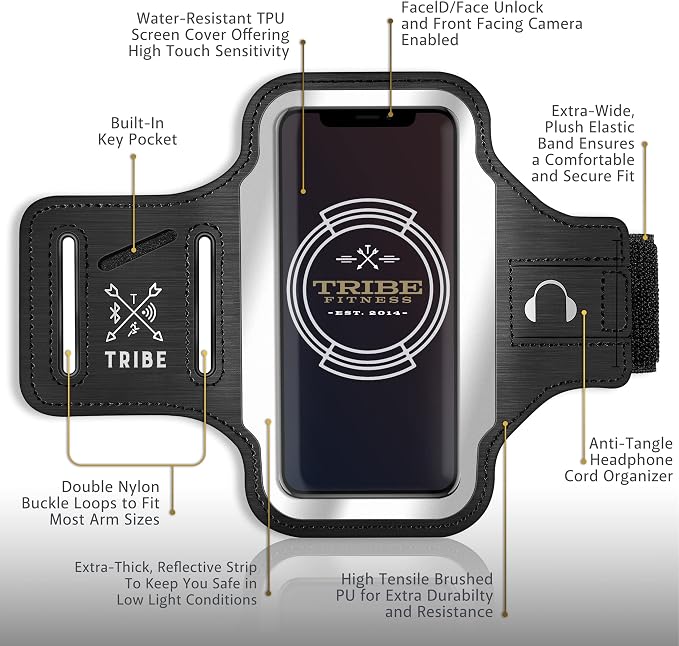 TRIBE Running Phone Holder Armband. iPhone & Galaxy Cell Phone Sports Arm Bands - Image 3