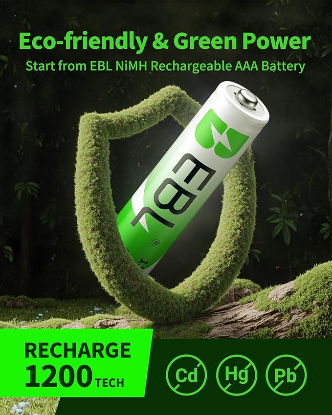 EBL 20 Pack 1500 Cycle 1100mAh AAA Ni-MH Rechargeable Batteries AAA - Image 7
