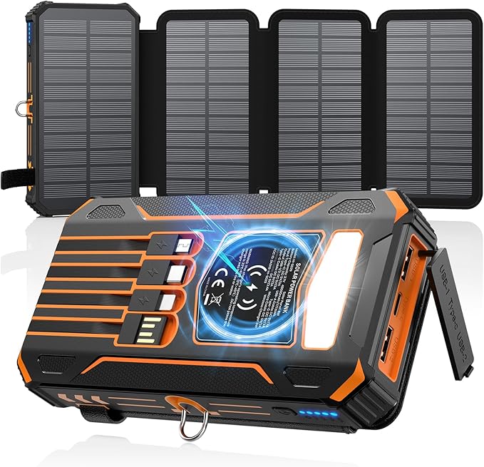 SOARAISE Solar Charger Power Bank - 48000mAh Wireless Portable Charger Built-in by SOARAISE