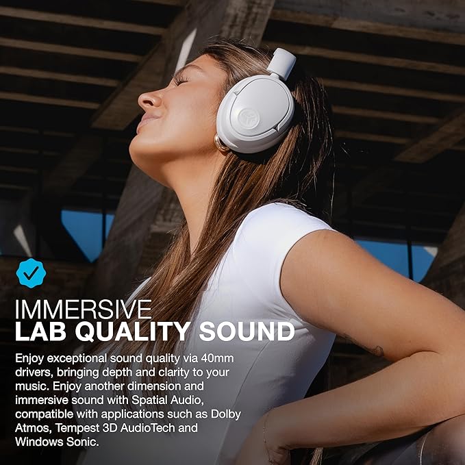JLab JBuds Lux ANC Wireless Headphones, Cloud White, Hybrid Active Noise - Image 2