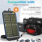 SUNER POWER Waterproof 12W 12V Solar Battery Charger & Maintainer Pro, Built-in - Image 4