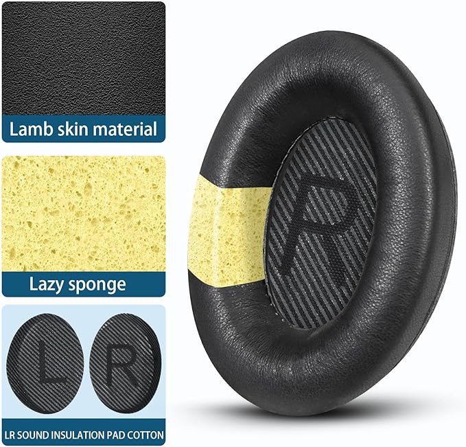 Headphones Replacement Ear Pads, Sheepskin Ear Cushions - Image 3