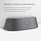 HumanCentric Vertical Laptop Stand in Vegan Black Leather, Upright Adjustable - Image 4
