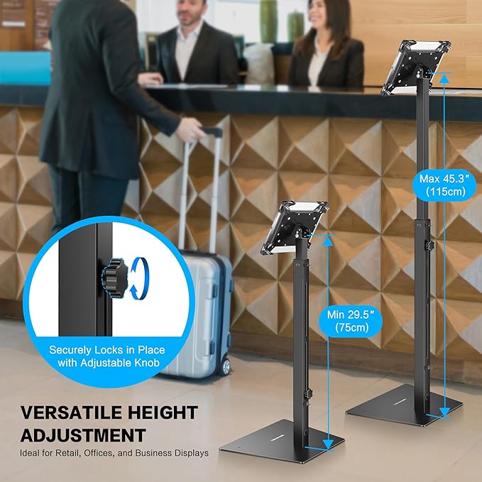 AboveTEK Security iPad Kiosk Floor Stand, Anti-Theft POS Tablet Stands - Image 4