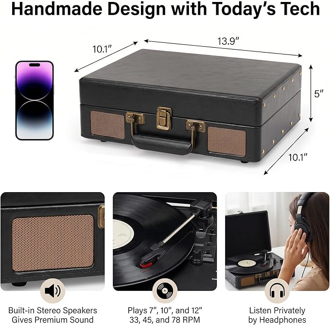 Portable Vinyl Record Player - Image 8