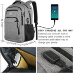 17 Inch Laptop Backpack, Business Anti Theft Slim Durable Laptops Backpack - Image 3