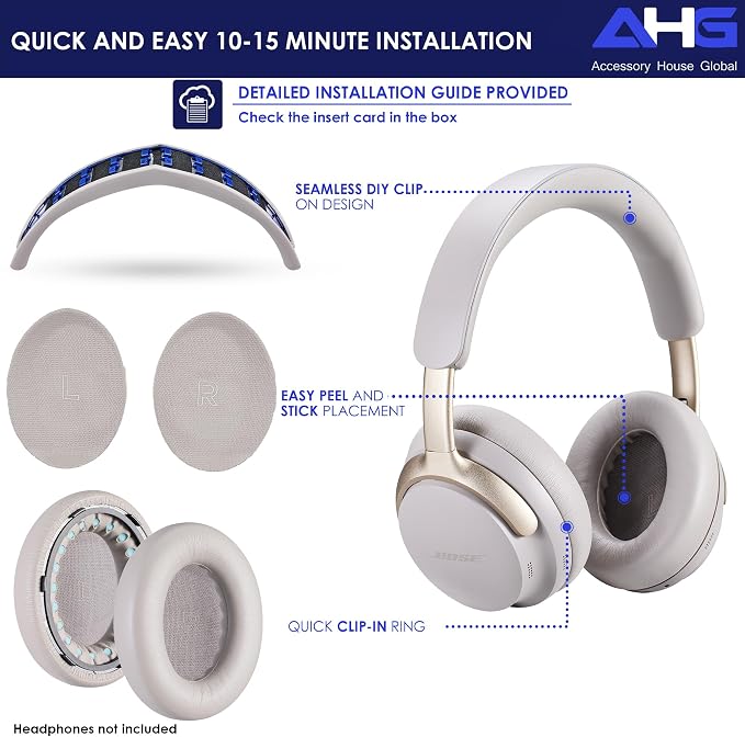 QC Ultra Replacement Ear pad and Headband Pad Kit Cushion Compatible - Image 8