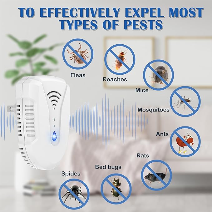 2025 Upgraded Version Ultrasonic Pest Repeller 6 Pack, Mouse Repellent Indoor - Image 4