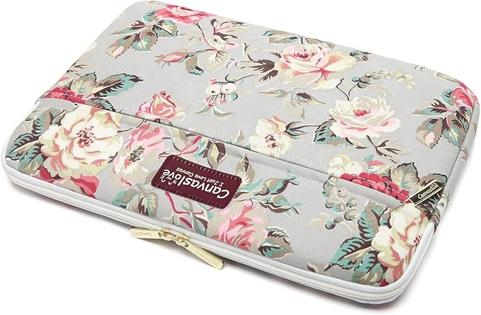 Canvaslove Rose Pattern Canvas Laptop Sleeve Case Bag - Image 6