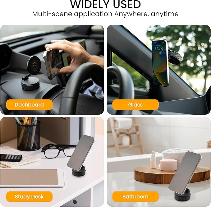 Vacuum Magnetic Phone Holder – 360-Degree Rotating Magnetic Suction Phone Mount - Image 3