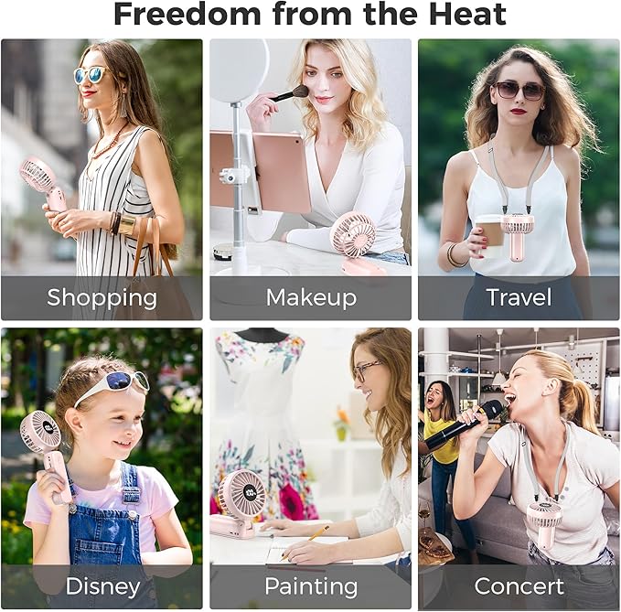Portable Handheld Fan, 5000mAh Rechargeable Battery, Max 15H Cooling, 4 Speeds - Image 7