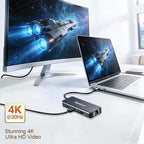 USB C Docking Station 8 in 1 USB C to hdmi Adapter 4K30Hz 1Gbps Ethernet Hub - Image 3