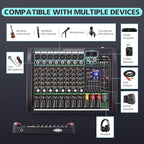 Audio Mixer 8 Channel, Professional Music Sound Mixer Board - Image 3