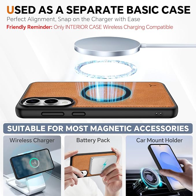 TUCCH Wallet Case for Galaxy S25 Edge, Removable 2 in 1 RFID Blocking Wrist - Image 4