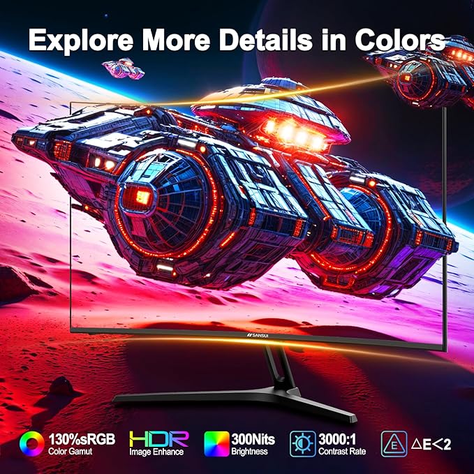 SANSUI 27 Inch Curved Gaming Monitor 180Hz 1ms - Image 8