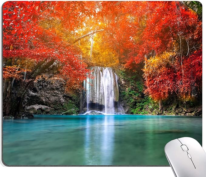 Mouse Pad, Natural Landscape Mouse Mad, Square Waterproof Mouse Pad Non-Slip by DUADELI