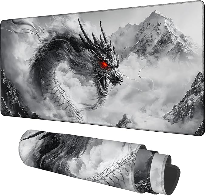 Large Mouse Pad Chinese Dragon Gaming Desk Pad Computer Keyboard Non-Slip by Unknown