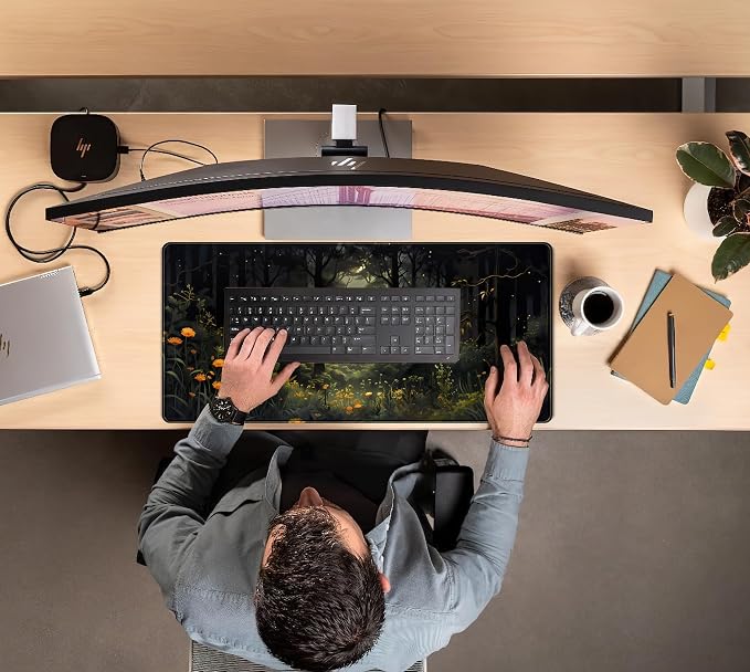 Dark Forest Desk Mat Mouse pad, Big Laptop Computer Keyboard and Mouse Mat - Image 7