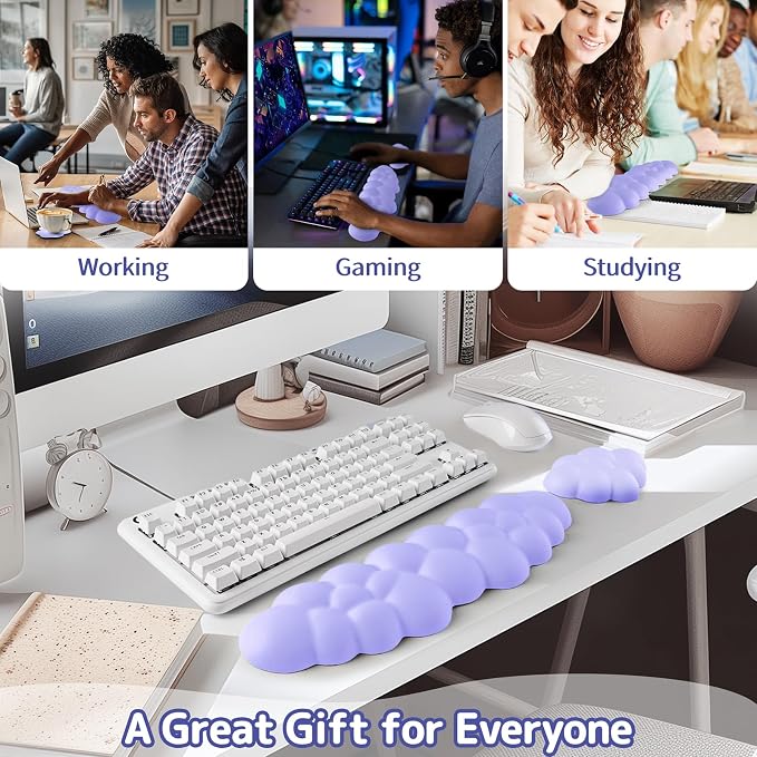 Cloud Wrist Rest Keyboard, Cloud Keyboard Wrist Pad Set - Image 6