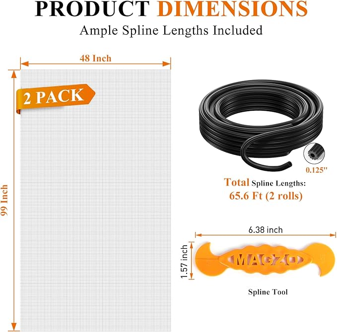 2PACK MAGZO Window&Door Screen Replacement Kit, - Image 2