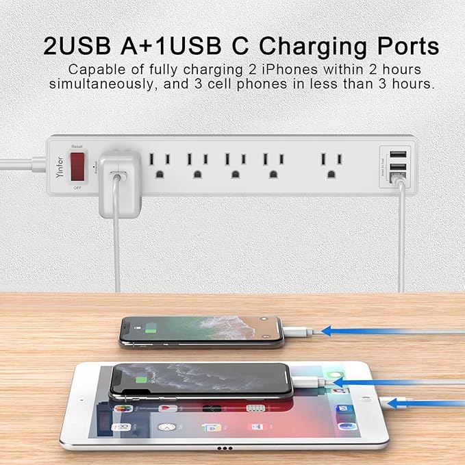 6 Ft Power Strip Surge Protector - Image 3