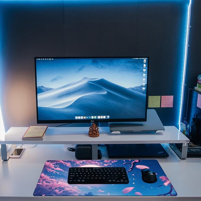 Large Gaming Mouse Pad for Desk, Falling Cherry Blossoms Desk Mat, Bright Full - Image 6