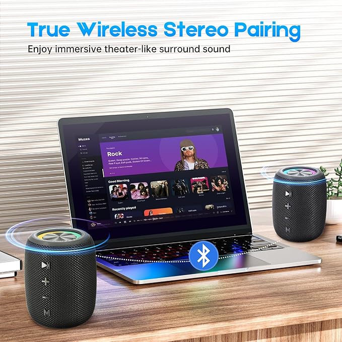 Portable Bluetooth Speaker, BT5.3 Wireless Speaker 20W Bass Diaphragms - Image 7